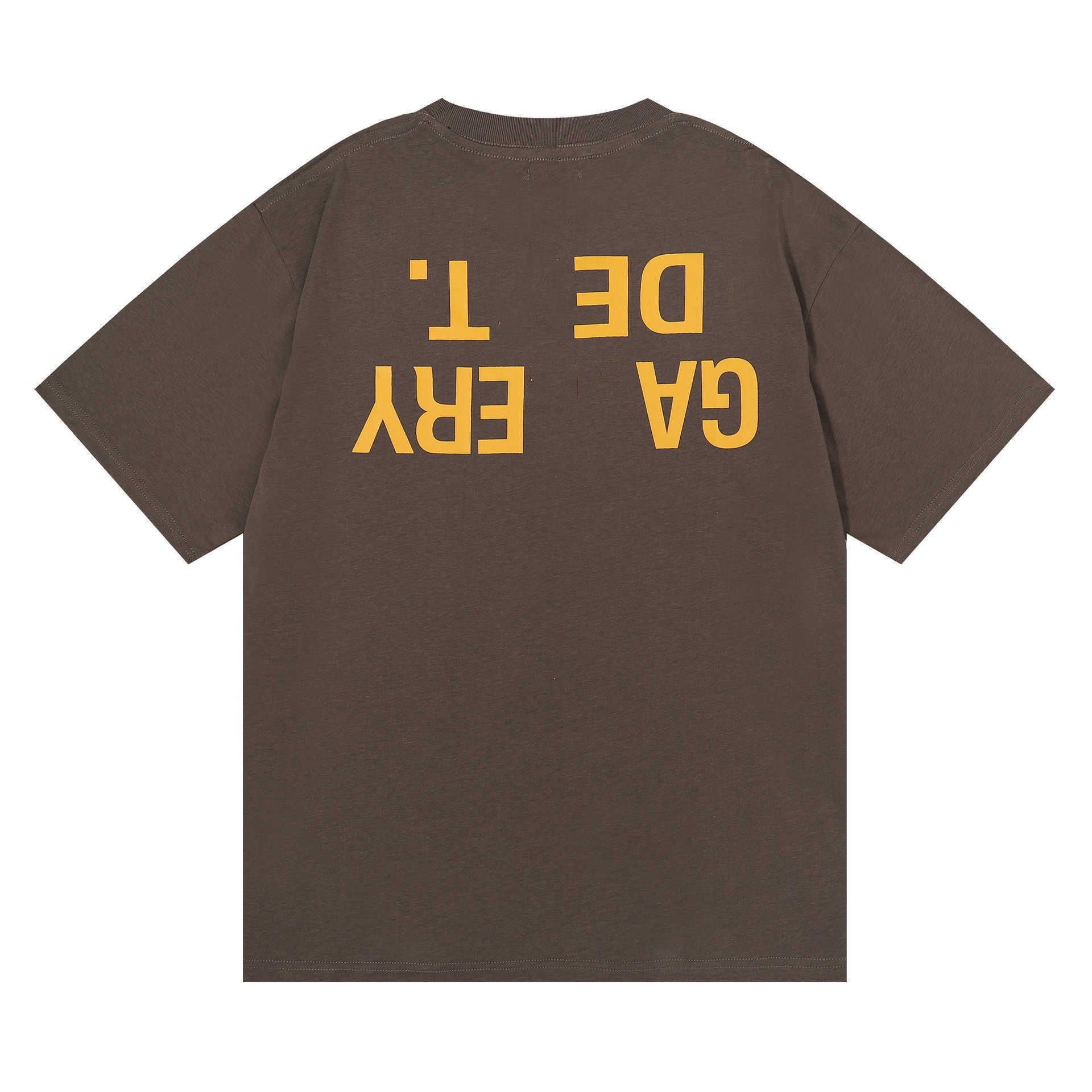 

Men' American Fashion Galleryes Dept Letter Brown Short Sleeve T-shirt for Men and Women Lovers Street Halfmn4f