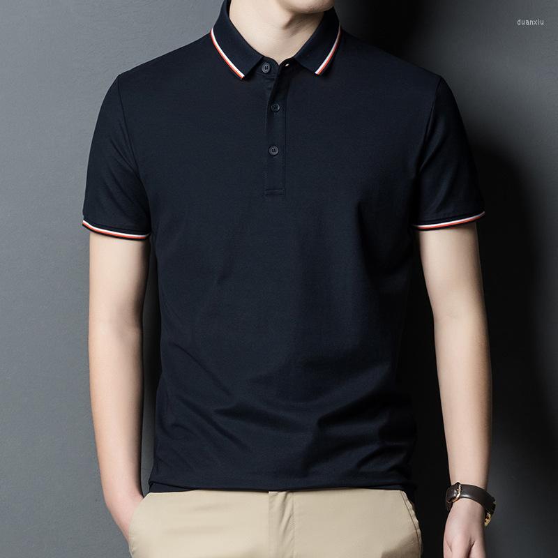 

Men's Polos 2022 Summer Young T-shirt Short Sleeve Fashion Polo Collar Korean Style Embroidered Half-Length Cotton, Black