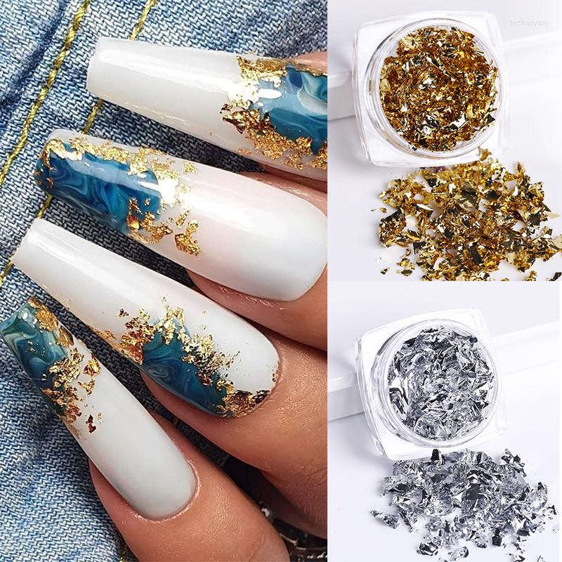 

Nail Glitter Gold Flakes Irregular Aluminum Foil Sequins For Nails Chrome Powder Sparkly Manicures Sticker DIY Art Decorations