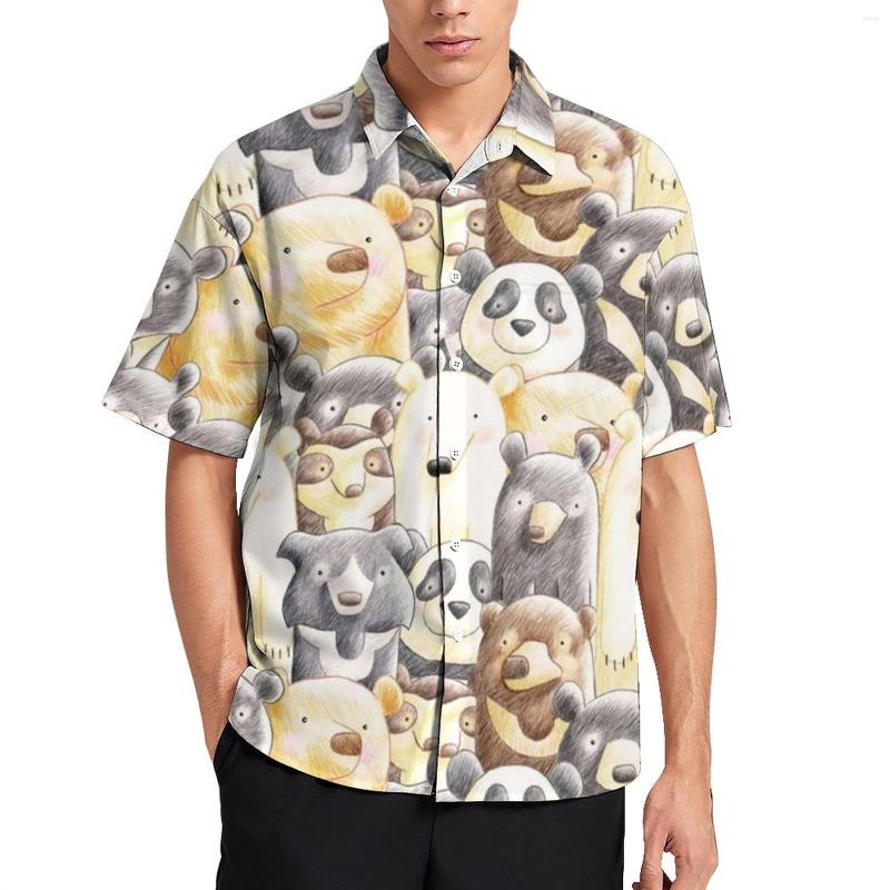 

Men's Casual Shirts Lots Of Bears Shirt Summer It Is A Family Portrait Bear Grizzly Blouses Short-Sleeve Trending Oversized, Style-6