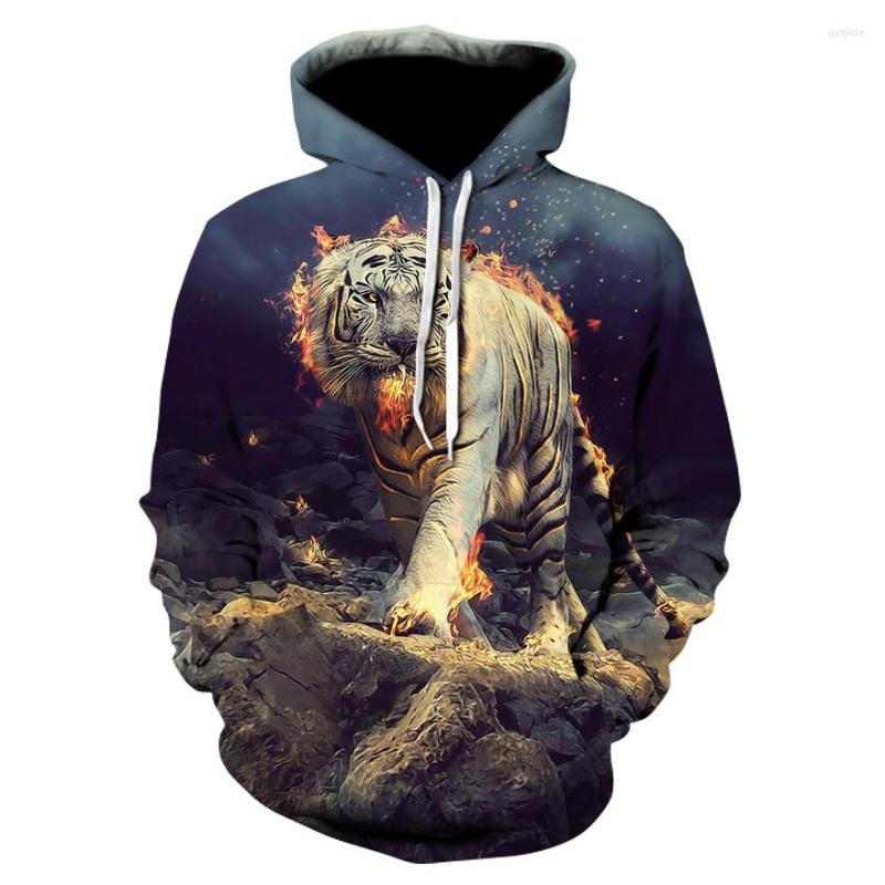 

Men's Hoodies 3d Flame Tiger Hoodie With A Animal-print For Fall And 2022 Brand Stylish Tracksuit Street Coat, Picture color10