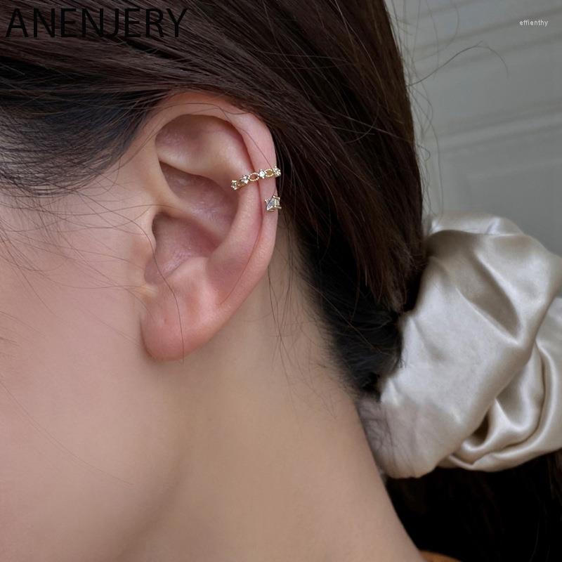 

Backs Earrings ANENJERY Silver Color NO Piercing Ear Cuff For Women Zircon Wrap Clip Girl Trendy Jewelry