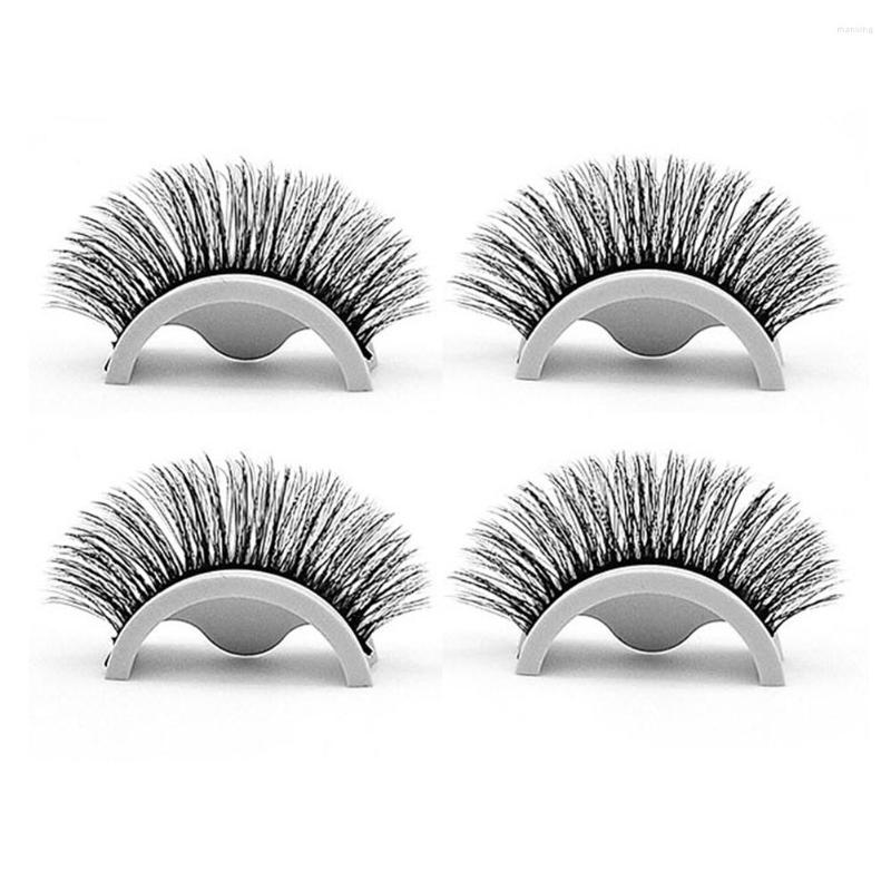 

False Eyelashes 2pairs Curly Self Adhesive Soft Fluffy Long Thick Makeup Daily Gift Natural Look Reusable Lightweight Easy Apply