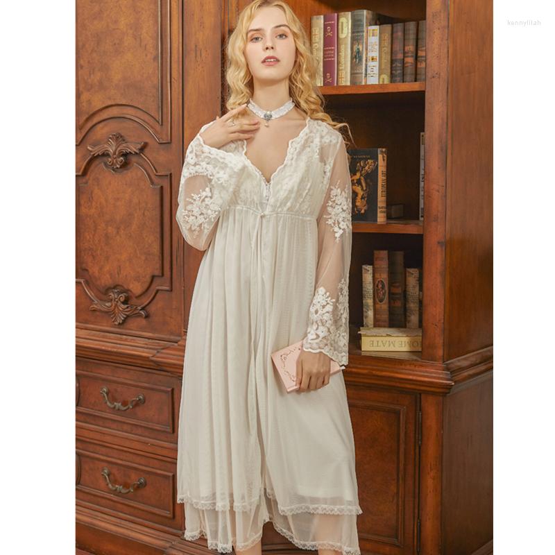

Women's Sleepwear Robes Sets Solid Kimono 2pcs Robe Fashion Bathrobe Sexy Peignoir Wedding Soft Bridesmaid H120, White