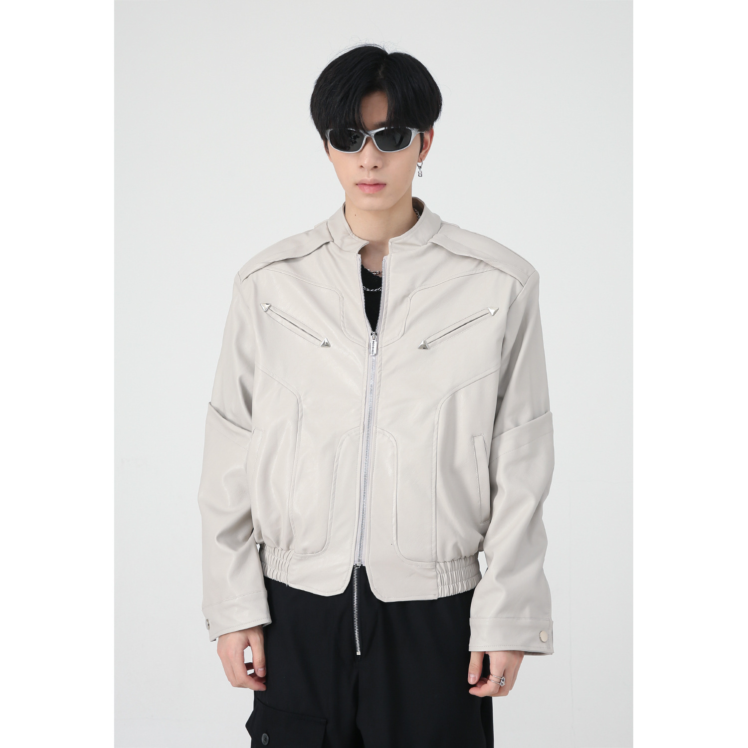 

Men's Fur Faux Fur Black Grey vintage Pu leather Bomber Jacket Women Hip Hop Streetwear Men Unisex College Coats 221114, White