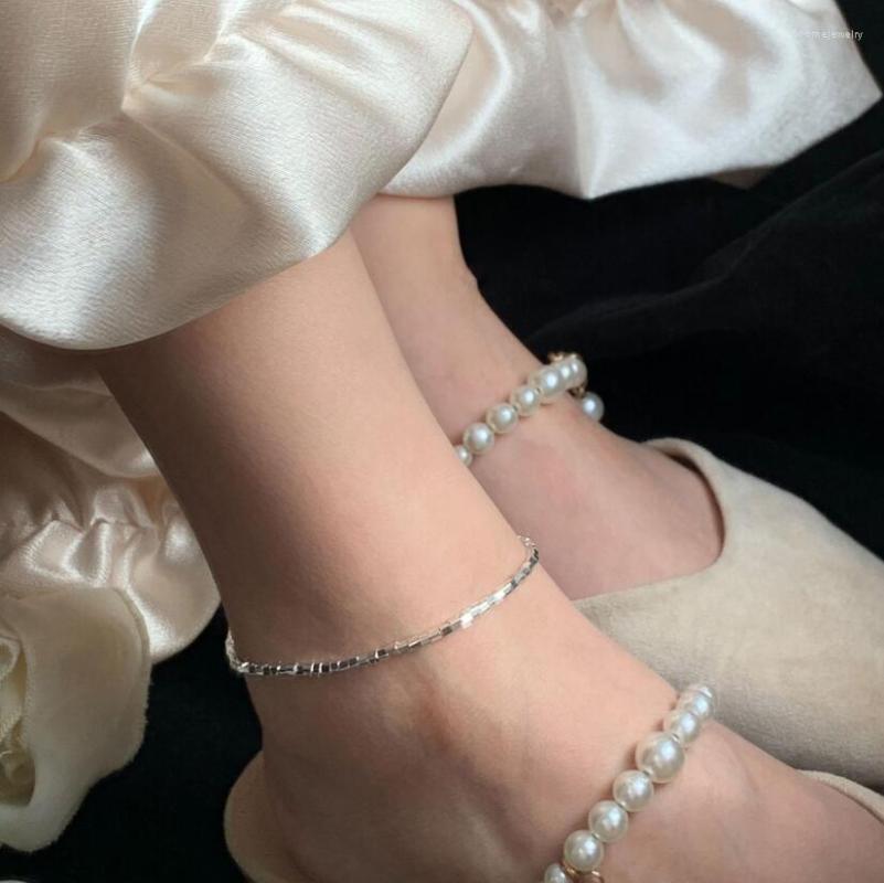 

Anklets 925 Solid Sterling Silver Fashion Women's Jewelry Chain 19.5cm For Wife Friend DA121