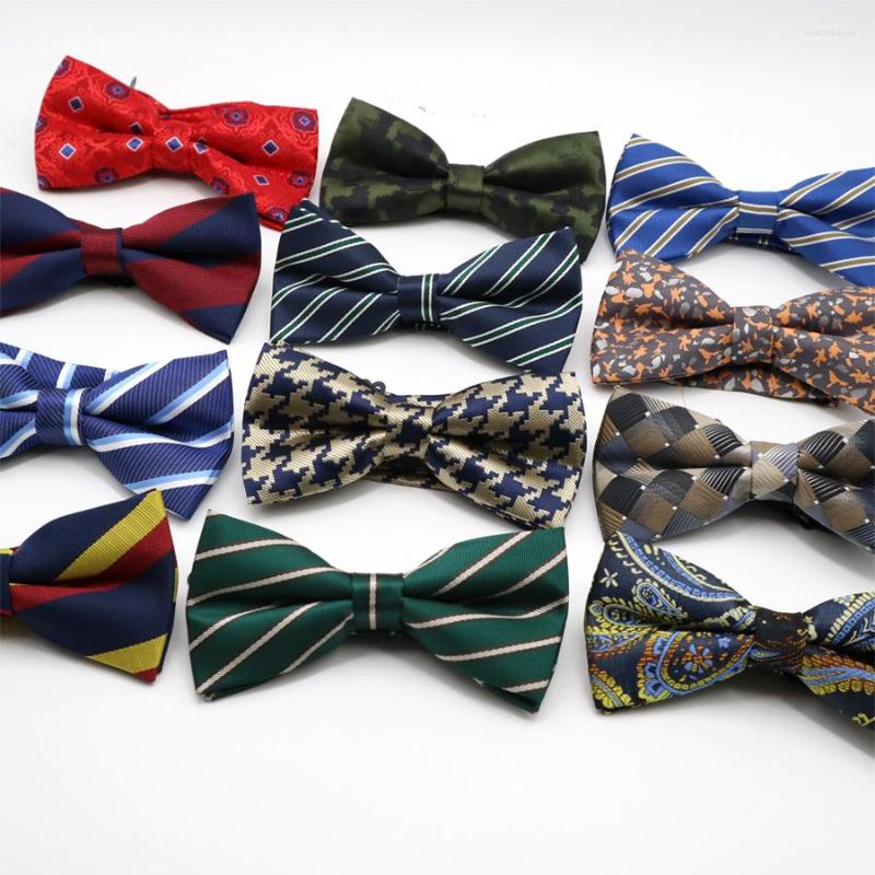 

Bow Ties Adjustable Men's Bowtie Polyester Silk Man Striped Floral Bows Tie Wedding Celebration Party Butterfly Birthday Necktie