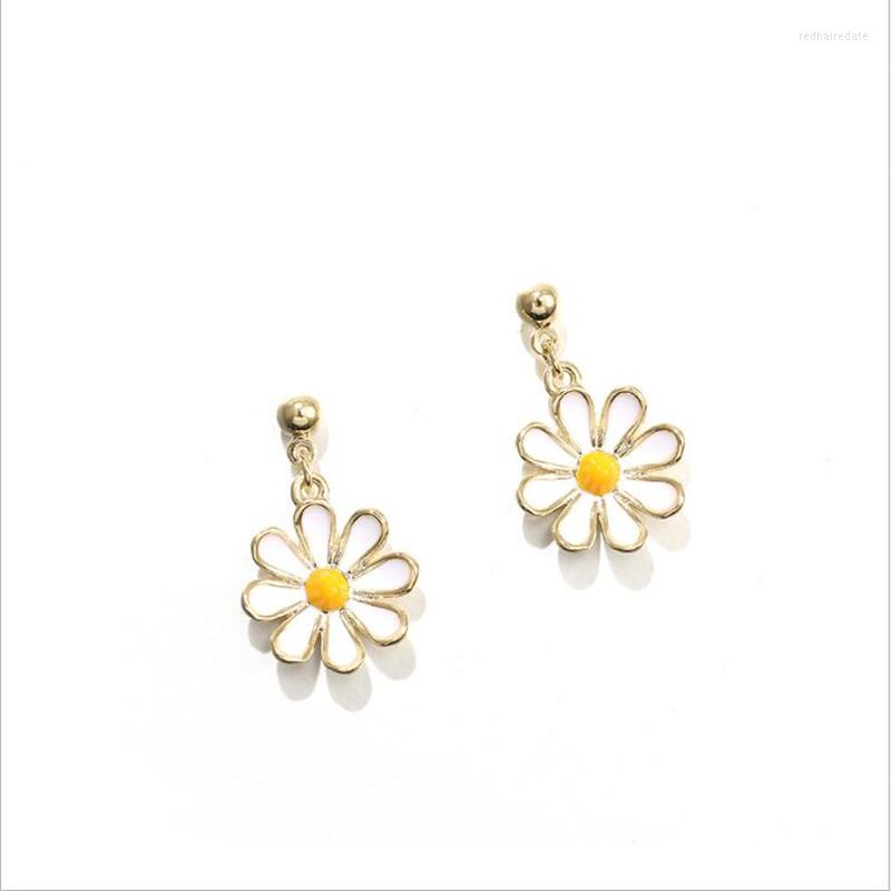 

Dangle Earrings Korean Style Daisy Gold Fashion Charm For Women Gifts Friends