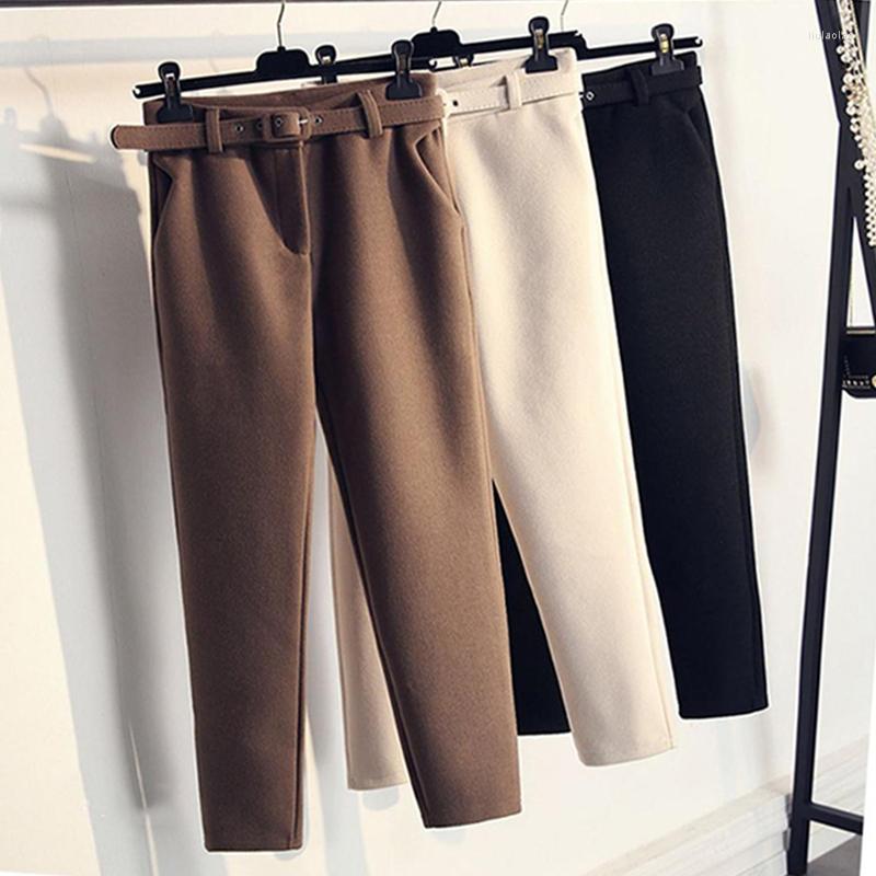

Women' Pants Women Wool 2022 Casual Solid Autumn Winter Thick Warm Harem Ankle-Length Trousers -XXL, Beige