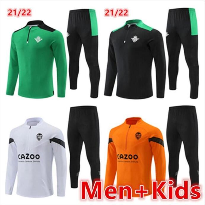 

21 22 23 Real Betis mens kids soccer tracksuit jerseys sets 2022 2023 Valencia men football training tracksuits jacket set chandal futbol survetement