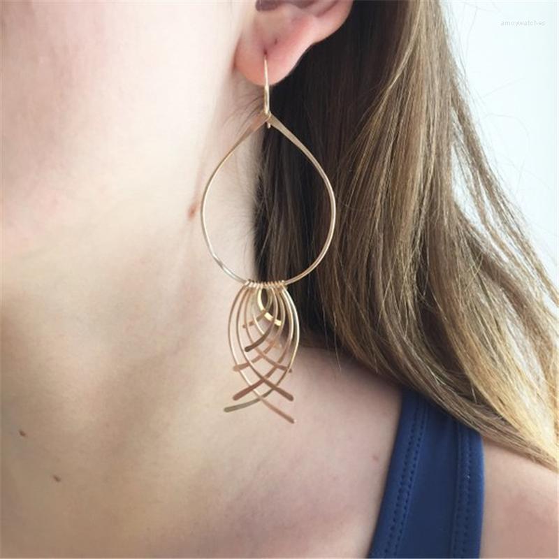 

Hoop Earrings Big Gold Handmade Tassel Jewelry 925 Silver Filled Brincos Pendientes For Women Oorbellen