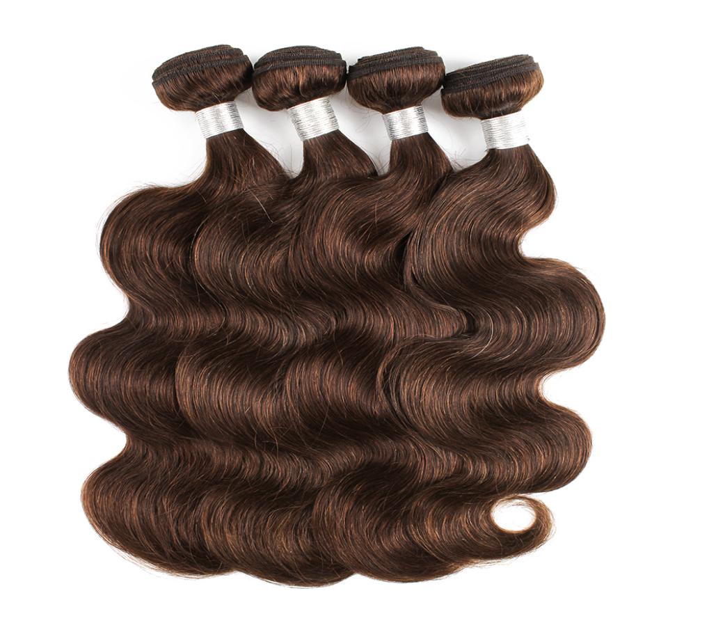 

Color 4 Dark Brown Brazilian Body Wave 4 Bundles Quality Remy Human Hair Extension Unprocessed Virgin Brazilian Hair Body Wave4010386, Color #4