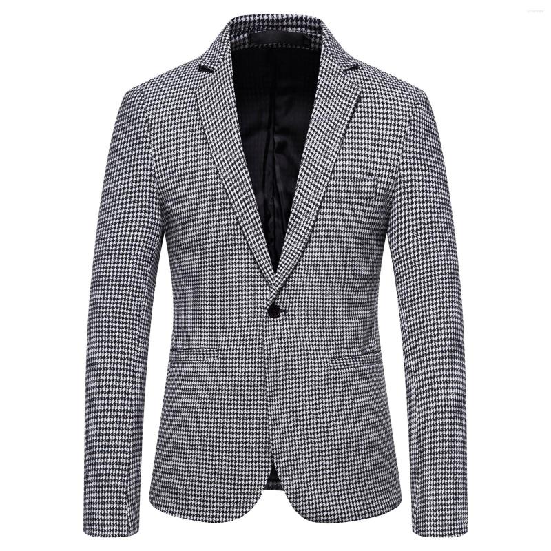 

Men's Suits Men's Fashion Stripe Business Blazers Single Braested Banquet Lapel Prom Coat Slim Suit For Dinner, Khaki
