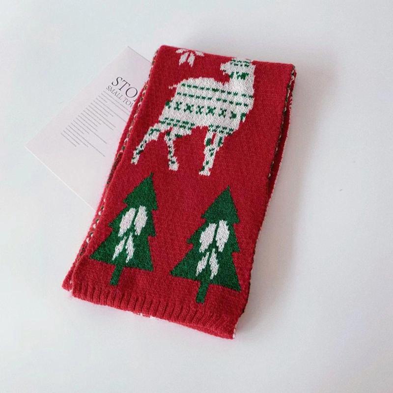 

Scarves Satin Scarf Sleep Thick Autumn Knitted Cute Warm Winter Baby Girls Cartoon Woolen Christmas Silk For Women Hair Wrap