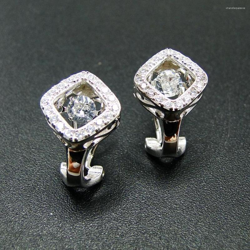 

Stud Earrings Selling 925 Sterling Silver Dancing Diamond CZ Womens For Engagement / Party Birthday Gift