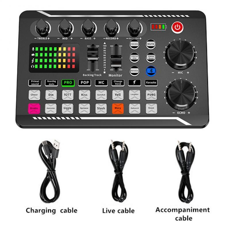 

Other AV Accessories F998 Sound Card Microphone Sound Mixer Sound Card Audio Mixing Console Amplifier Live Music Mixer Amplifier Dj Equipment 221115