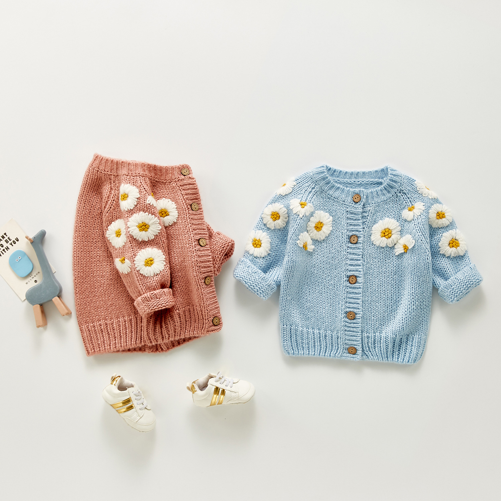 

Pullover Lioraitiin 024M born Infant Baby Girl Casual Cute Sweaters Long Sleeve ONeck Floral Printed Knitting Top 2Colors 221114