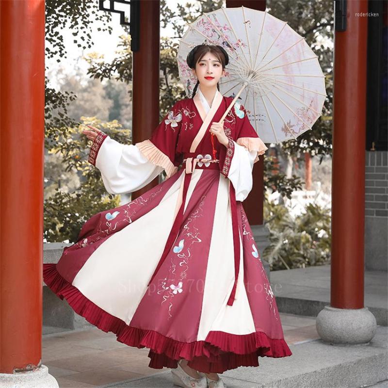 

Stage Wear Fairy Ancient Chinese Costume Hanfu Dress 6 Meter Pendulum Women Embroidery Retro Ming Dynasty Princess Festival Outfit Folk, Color3