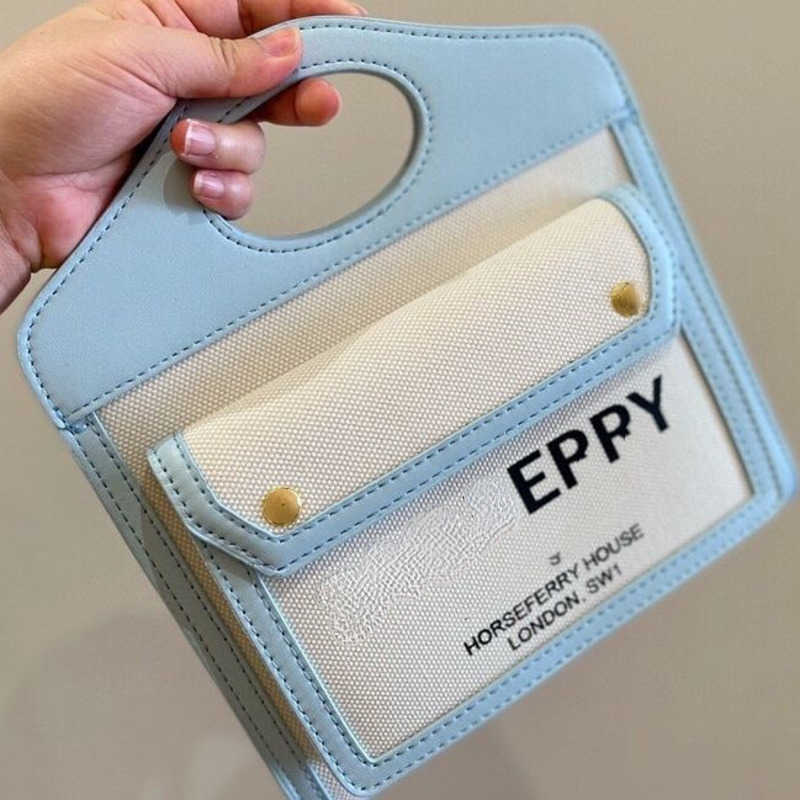 

Bbr Designer Bags Handbag Women Fashion Tote Bag Shoulder Crossbody Girl Pink Canvas Bags Clutch 24cm 3 Colors 48748, Blue