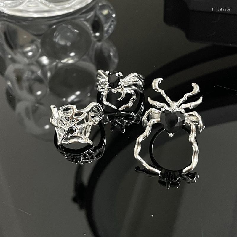

Wedding Rings Gothic Punk Creative Halloween Spider Octopus Pumpkin Ghost Shape Silver Color Party Jewelry Gifts