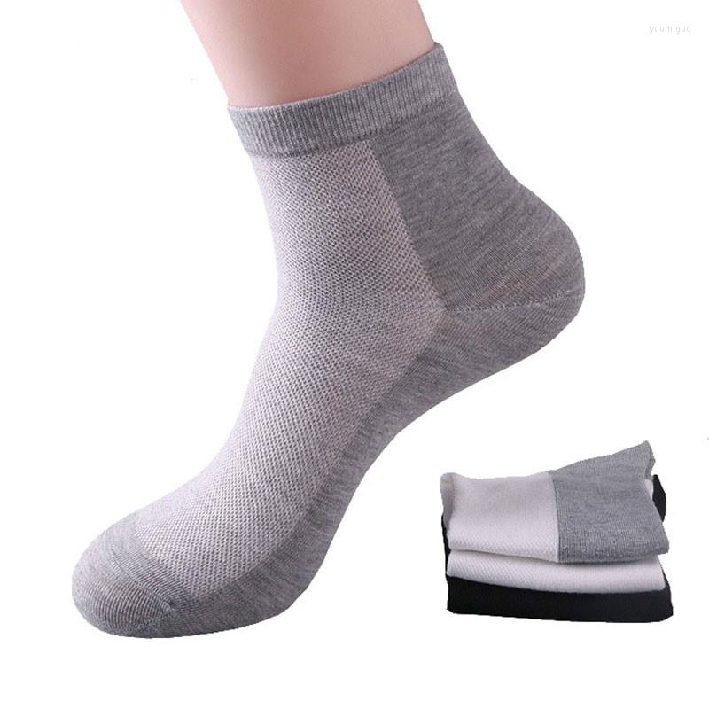 

Men's Socks 5Pair Solid Mesh High-quality Cotton Crew Men Summer Breathable Thin Size EUR 38-42, Black