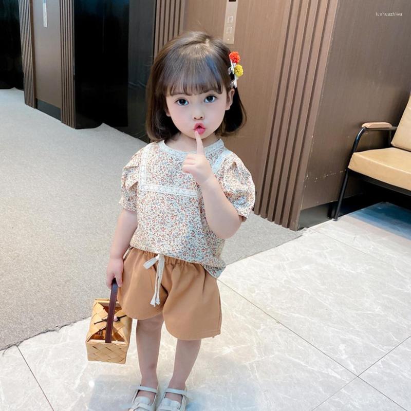 

Clothing Sets Kids Summer Clothes Floral For Girls Tshirt Short Toddler Childrens, Y4j7420-1