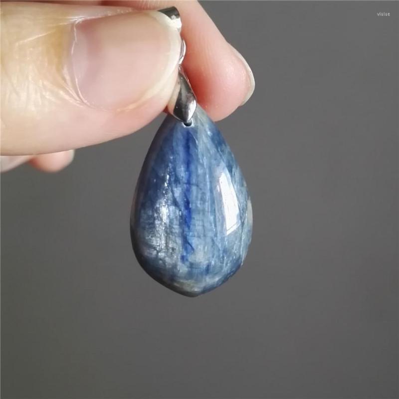 

Pendant Necklaces Genuine Natural Blue Kyanite Healing Gems Crystal Water Drop Bead Stone Woman 27x16x7mm