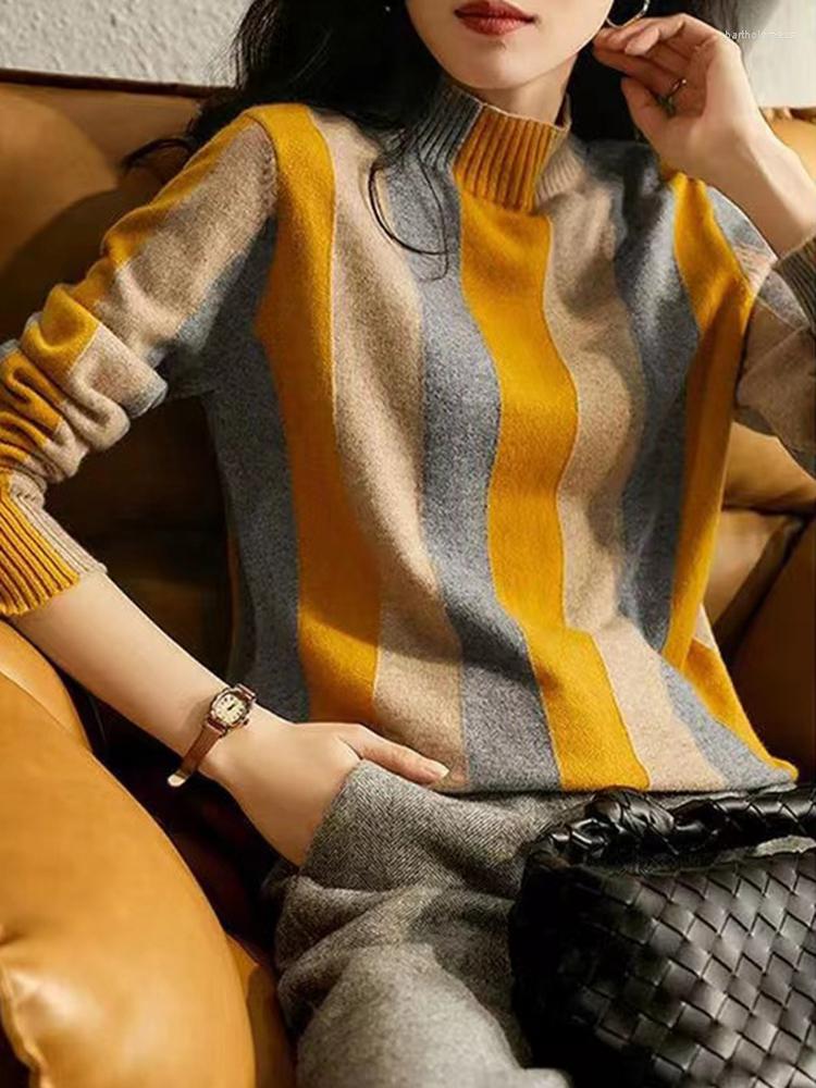 

Women's Sweaters BOBOKATEER 2022 Sweater Women Clothes Knitted Sweter Damskie Striped Pull Hiver Femme Tops Mjuer Kobieta Swetry Female, Picture color