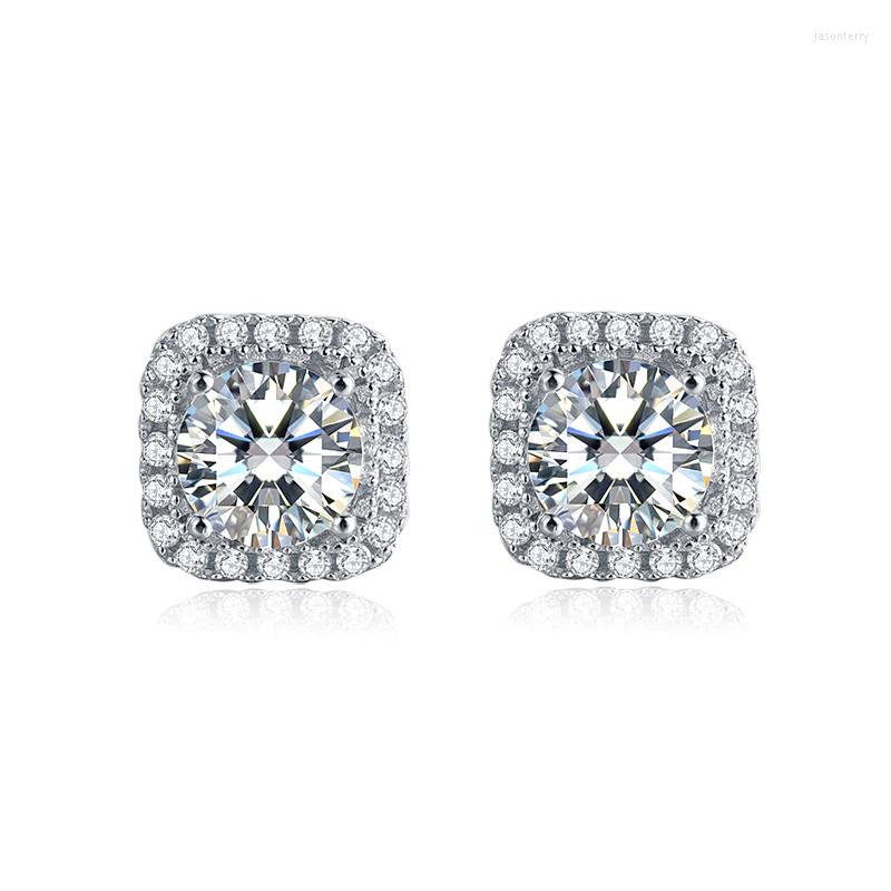 

Stud Earrings BOEYCJR 925 Classic Silver 0.5ct F Color Moissanite VVS Fine Jewelry Diamond Earring For Women Gift