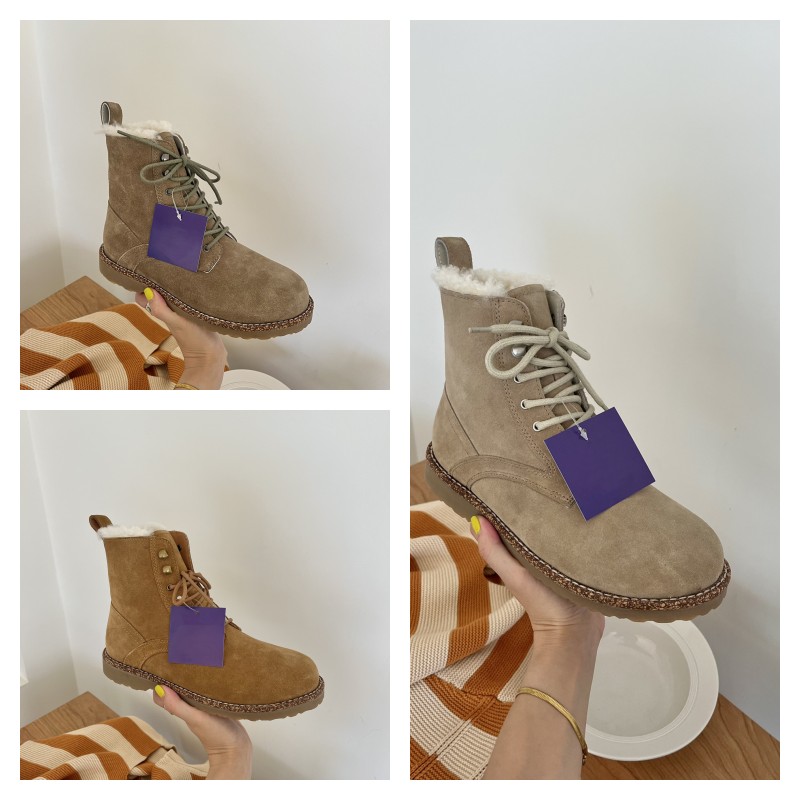 

2022 BOSTON Winter Fur clog ankle boot fur leather Birkens Plush furry birks Warm snow boots outdoor Soft Shearling Footwear booties For Women size 35-40, Do not choose;separate color;contact me