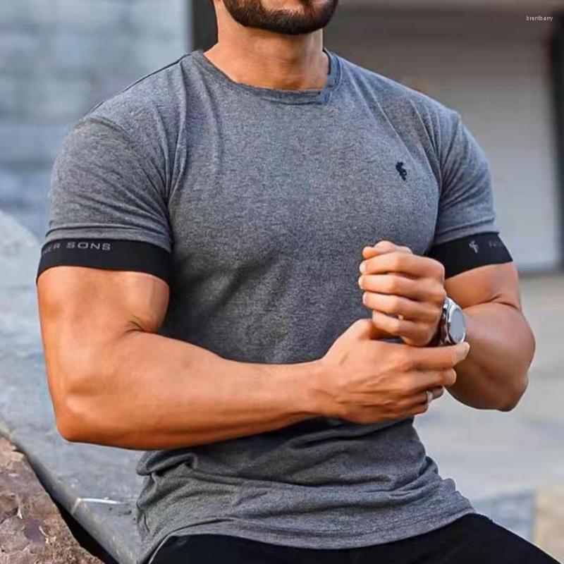 

Men's Casual Shirts Fabulous Men Top Slim Fit Young Style Soft Colorfast T-shirt Short Sleeve, Black