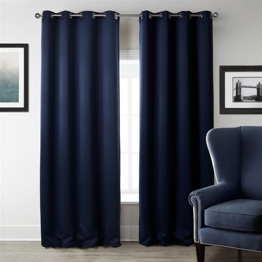 

Modern Blackout Curtains for Living Room Window Curtains for Bedroom Curtain Fabrics Ready Made Finished Drapes Home Decor279m, Blue