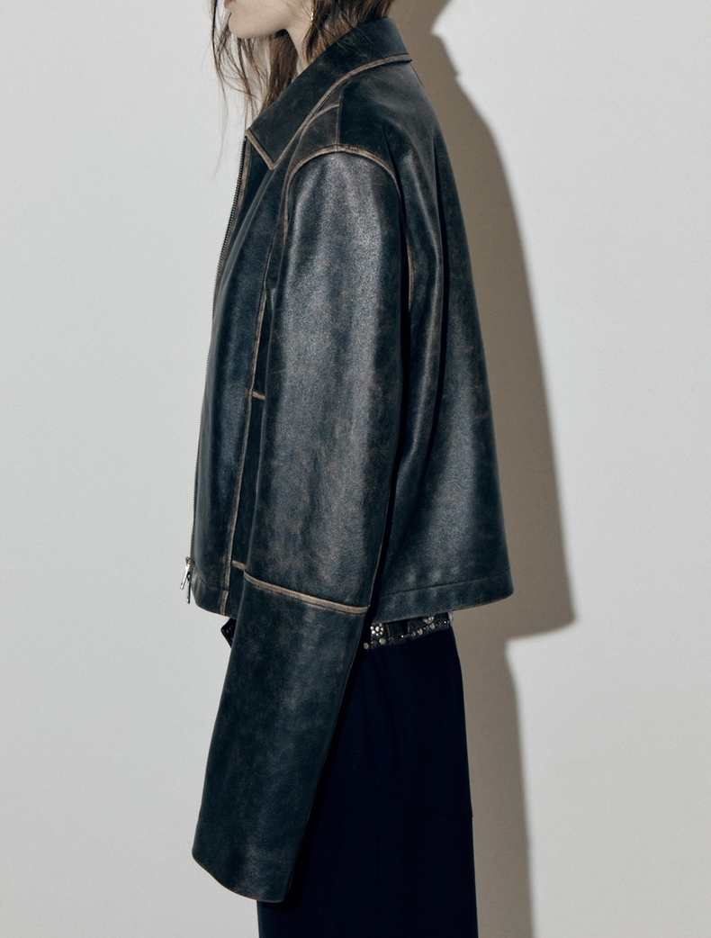 

Women Casual Solid Color Faux Leather Turn Down Collar Shirt Pants Two-piece Set V-Neck Elastic Waist Pant Women' Tracksuits size -L