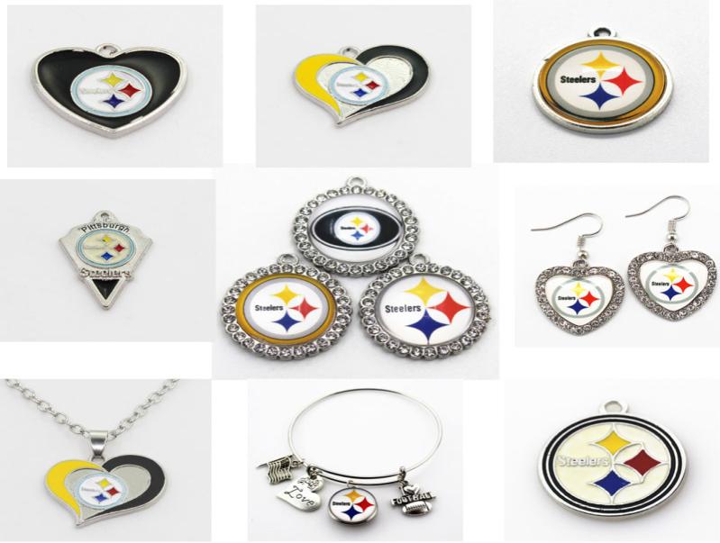 

Football Pittsburgh Dangle Charms Mix Style DIY Pendant Bracelet Necklace Earrings Snap Button Steeler Jewelry Accessories7230408