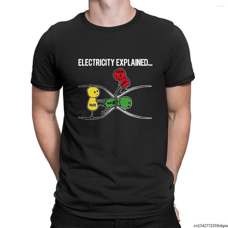 

Men's T Shirts Funny Electricity Explained - Ohm's Law Version2 Summer Novelty Short Sleeve Unisex T-Shirt, Black