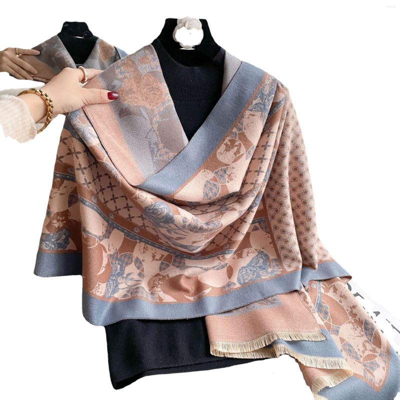 

Scarves Floral Print Pashmina Wrap Thick Long Shawl Bufanda Stoles Hijab Scarf Winter Warm Cashmere Women