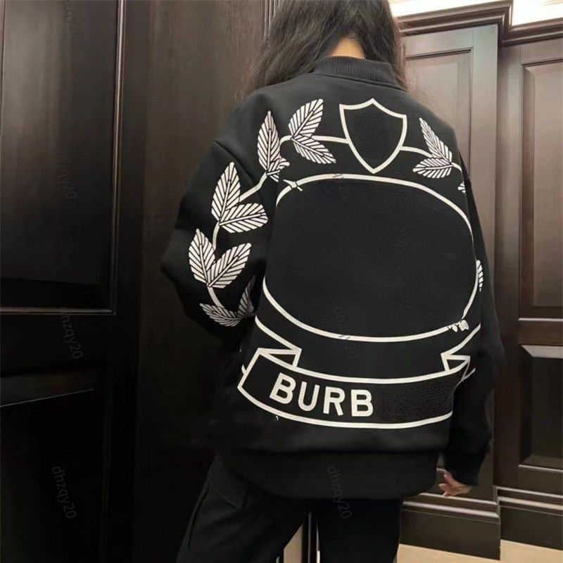 

Bbr Jacket Designer Baseball jackets Back War Horse Printed Zipper Sweatshirt Men's and Women's Autumn Winter Warm Coat Cotton Stand Collar Casual Shirts, Black