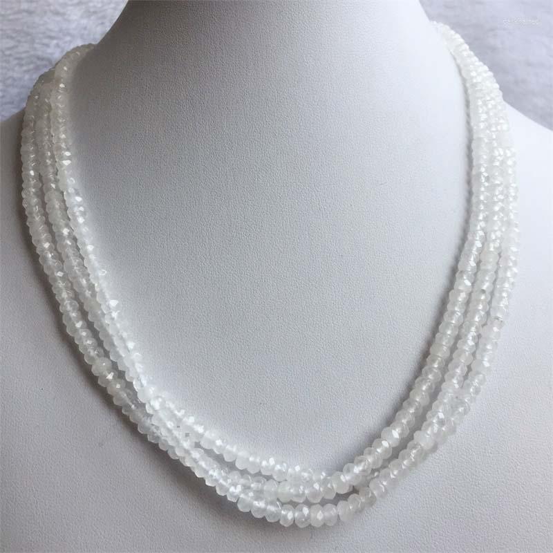 

Chains Small 3 4MM Faceted China Han White Jade Necklace For Women Natural Stone Beaded Gem Choker Collares Abacus Gift Jewelry