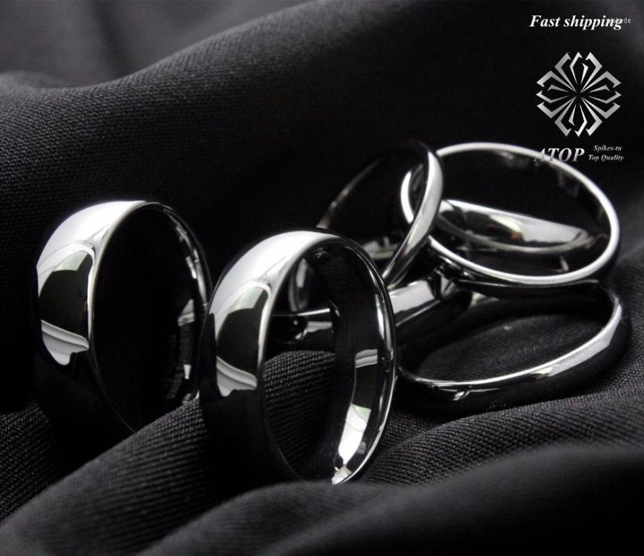 

Wedding Rings MEN WOMENS Dome Tungsten Carbide Ring Silver Polished Band Engagement