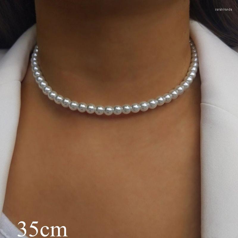 

Choker Fashion Imitation Pearl Bead Women Necklace Classic Temperament 4/6/8/10mm For Jewelry Gift