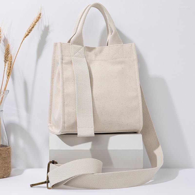 

Shopping Bags 100pcs Custom Fashion Portable Cotton Canvas Tote Bag For Women With Long Streamer, Beige