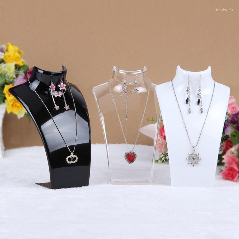 

Jewelry Pouches Wholesale 3 Colors 20 13.5 7.3CM Mannequin Necklace Pendant Display Stand Holder Show Decorate Shelf
