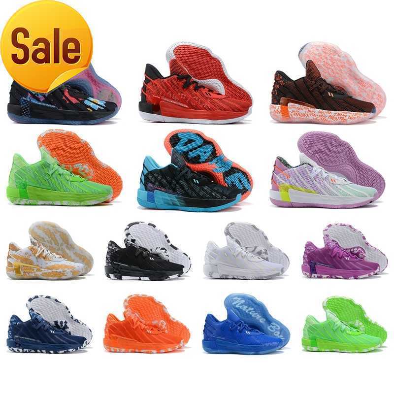 

LOW Men Damian Lillard Vii Suede 7s Dame 7 Basketball Shoes Mens Shoes Sports the Day of Dead Black Red White Christmas Golden Leaf Orange Green, 9 dame 7s