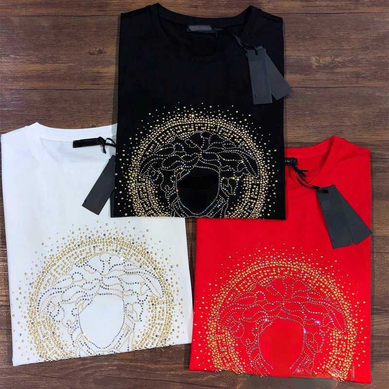 

Medusa ver designer t shirt mens round neck short sleeve casual pullover Tshirt fashion brand slim sports Tshirts large, White