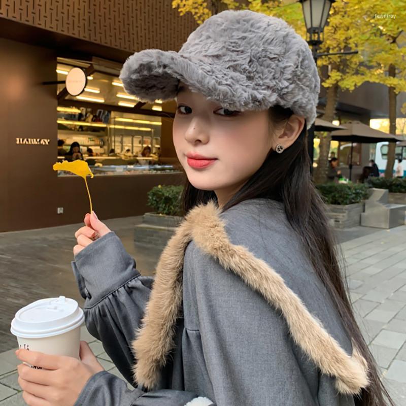 

Ball Caps 1Pc 2022 Outdoor Warm Winter Cap Wool Thicken Baseball Women Girls Solid Snapback Adjustable Hip-Hop Hat Visor 56-58cm, Black