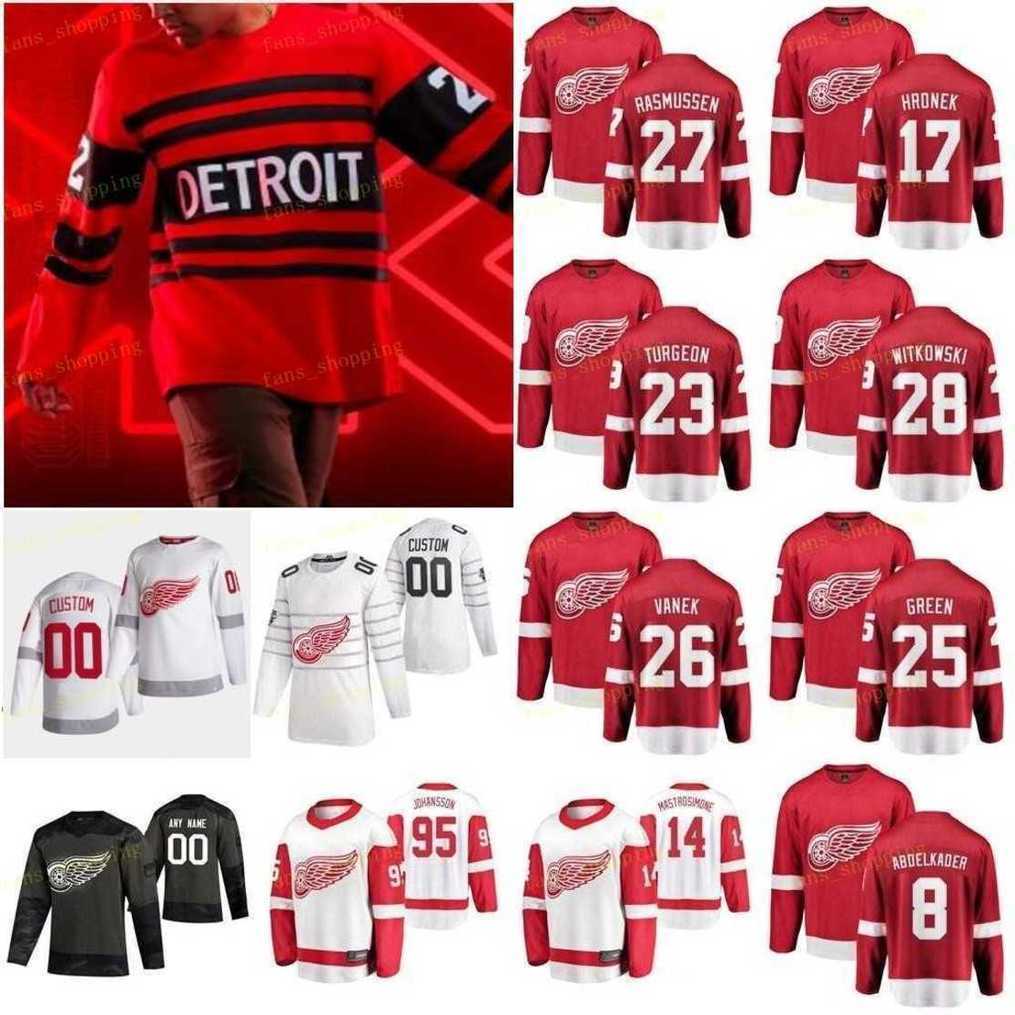 

53 Moritz Seider Red Wing 2022-23 Reverse Retro Jersey Dylan Larkin Lucas Raymond David Perron Tyler Bertuzzi Jakub Vrana Robby Fabbri Danny DeKeyser Filip Hronek M11, Women