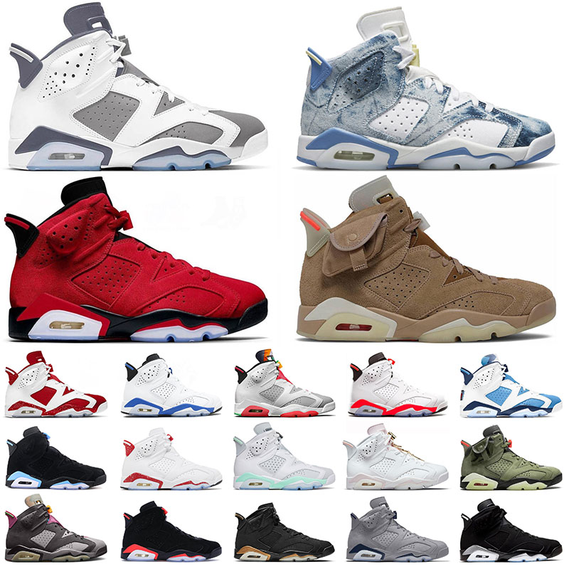 Retro Mens Womens Jumpman 6 Basketball Shoes Toro 6s VI Cool Grey Tiffany Blue Washed Denim Georgetcown Unc Gold Hoops Sneakers Big Size 13 Train-image-819178992