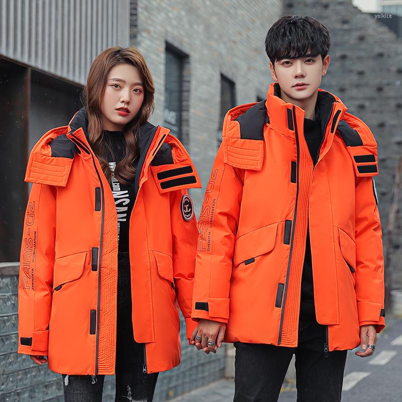 

Men's Down Winter Jacket Bright Face Couple Fashion Thickened Warm Cold Proof Ski Mountaineering, Black