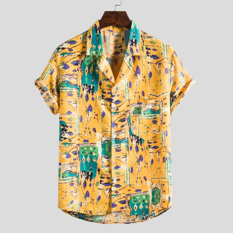 

Men's Casual Shirts Trendy Beach Tops Single-breasted Young Style Shirt Colorfast Colorful, Red