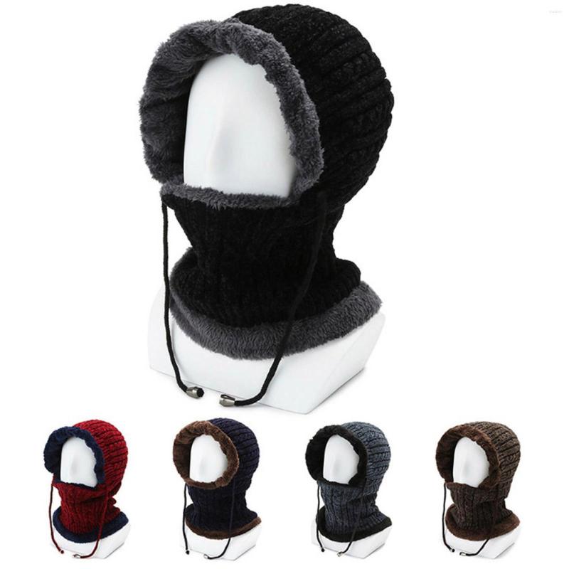 

Beanies Unisex Adults Pure Color Plush Thunderhead Cap Skullies Ear Neck Protection Thick Cold Snow Warm Winter Hats 1120